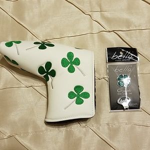 Golf putter cover accessory set shamrock